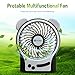 YoCoo Mini USB Fan 3 Modes Wind Speeds Rechargeable Portable Table Fan Electric Personal Fan with Cute Outer Ear LED Light Function - Battery Included - Black
