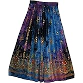 Radhykrishnafashions Women's Tie Dye Yoga Trend Sequined Crinkle Broomstick Gypsy Long Skirt