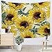 BLEUM CADE Sunflower Tapestry Wall Hanging Sunflowers Plant Tapestry Watercolor Sunflower Tapestry for Living Room Bedroom Dorm Room