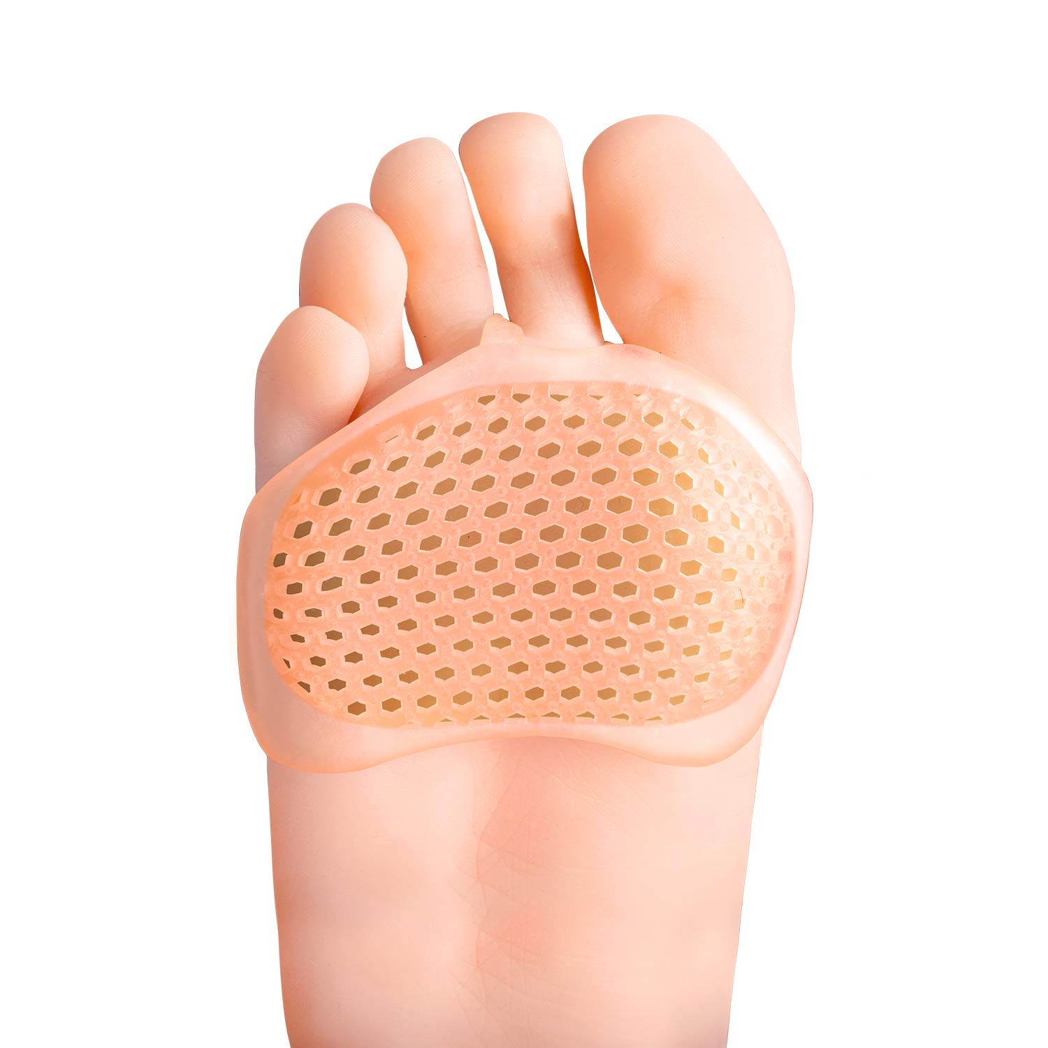 Bukihome Metatarsal Pads for Women and Men, Bukihome 8 PCS Ball of Foot Cushions, Gel Foot Pads, Mortons Neuroma Pads for Metatarsal Pain Relief (Champagne)