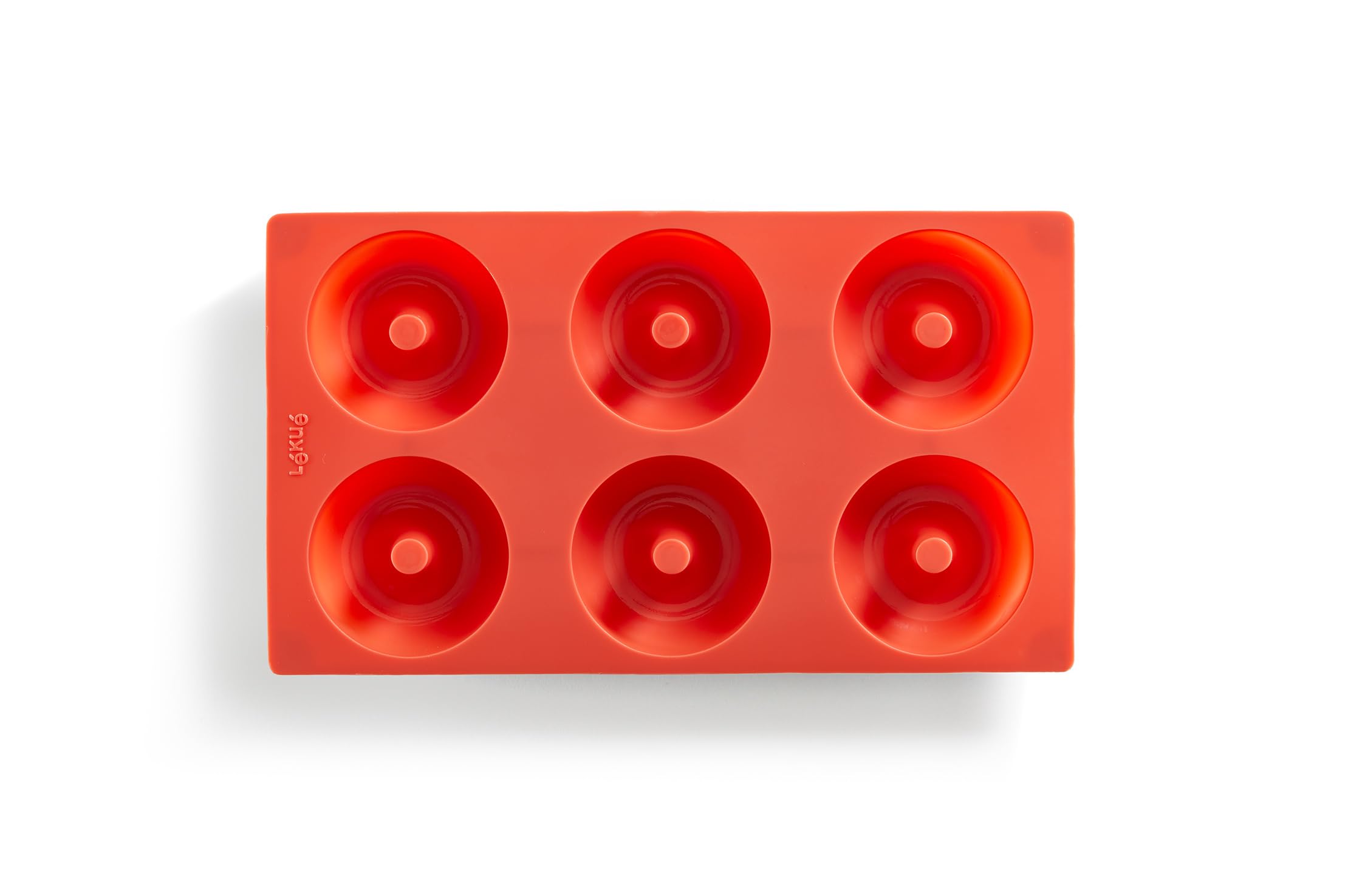 Lékué 0620406R01 Silicone Mould 6 Cavities Doughnut Red