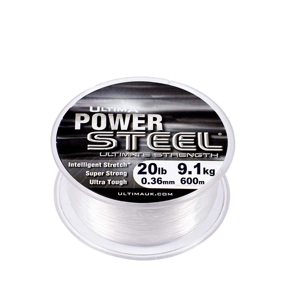 Ultima Power Steel Super Strong Mono Fishing Line - Crystal, 600m, 0.36 mm - 20.0 lb