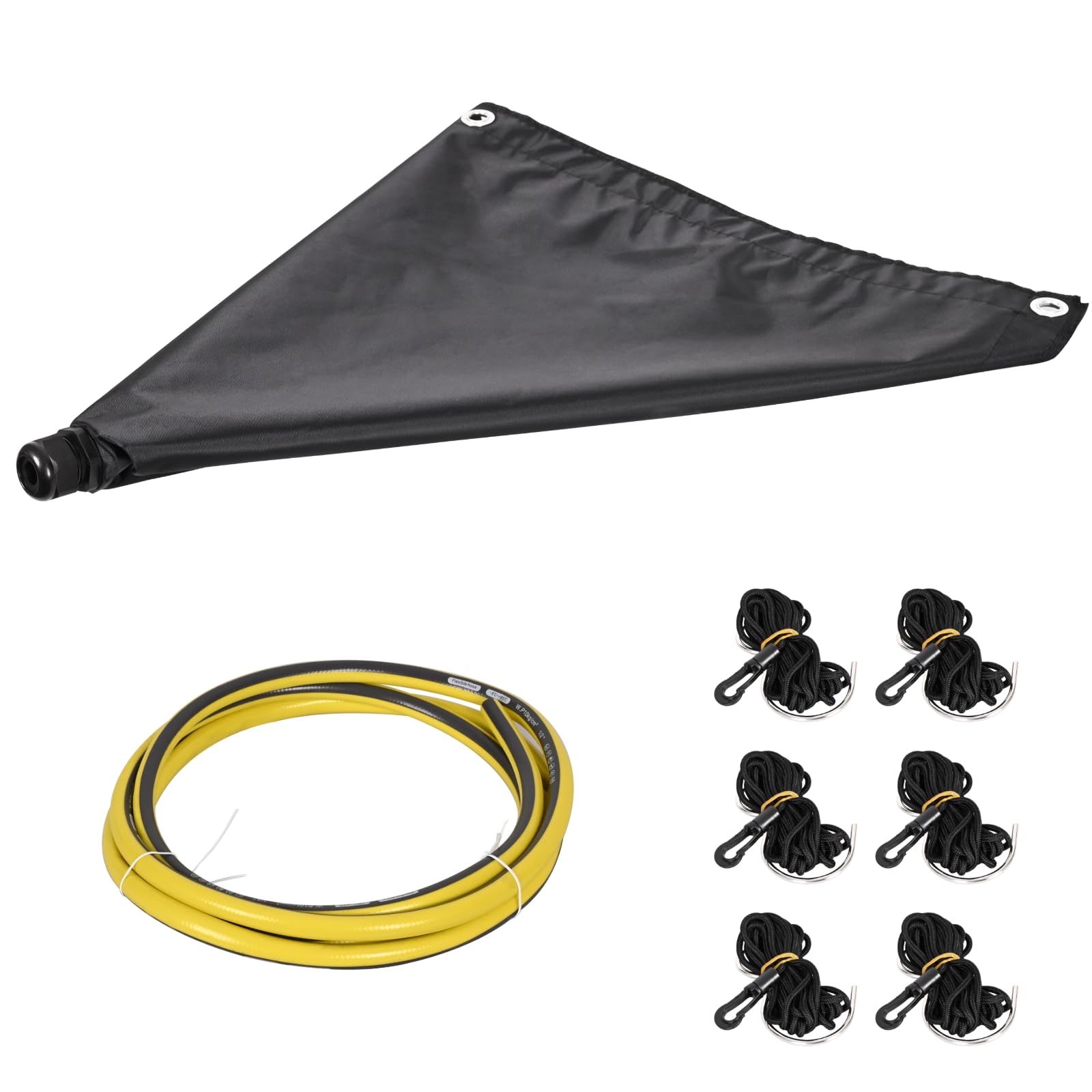 KAOBAS Lona desviadora de fugas de techo, lona resistente al agua para recolección de lluvia y goteo de techo con manguera de drenaje, desviador de fugas de agua para áreas de techo y estructuras elevadas, 5 x 5 pies