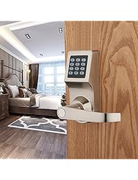 HENYIN Cerradura de puerta digital, desbloqueo con tarjeta M1, código y llave, dirección de la manija reversible, 5823823828
