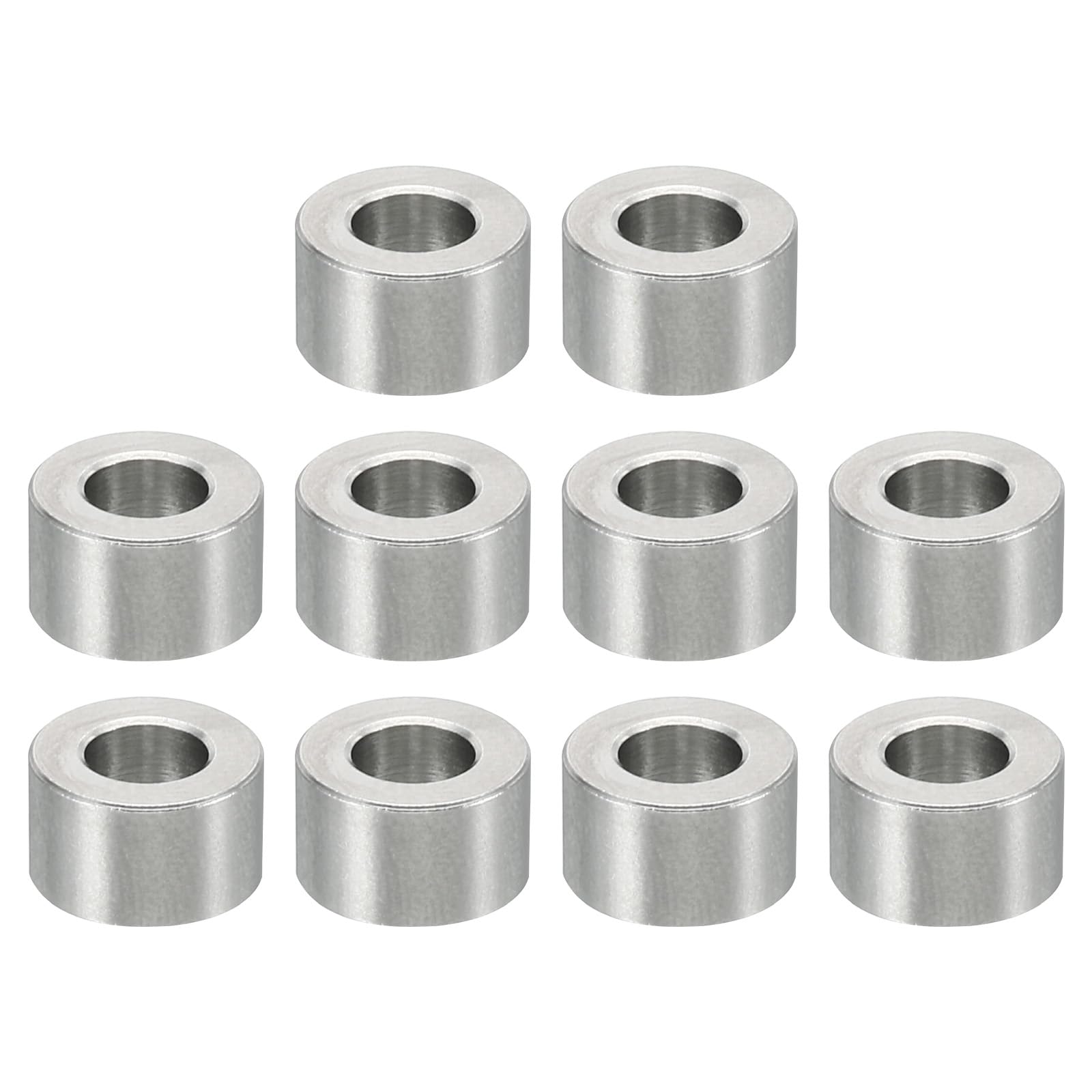 PATIKIL M5 Stainless Steel Spacers, 10 Pcs Metal Spacers Stainless Steel 5.2mm ID x 10mm OD x 6mm L Stainless Steel Spacer Screw Standoff Round for 1/5inch or M5 Screw Bolts