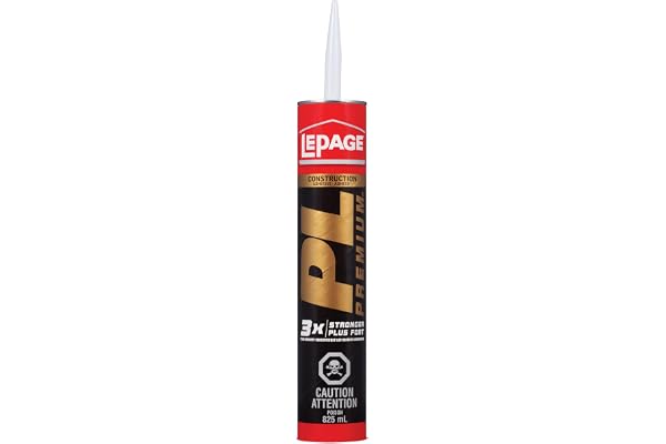 Lepage PL Premium Polyurethane Construction Adhesive, Versatile Construction Glue for Wood, Concrete, Stone & More - 825 ml C