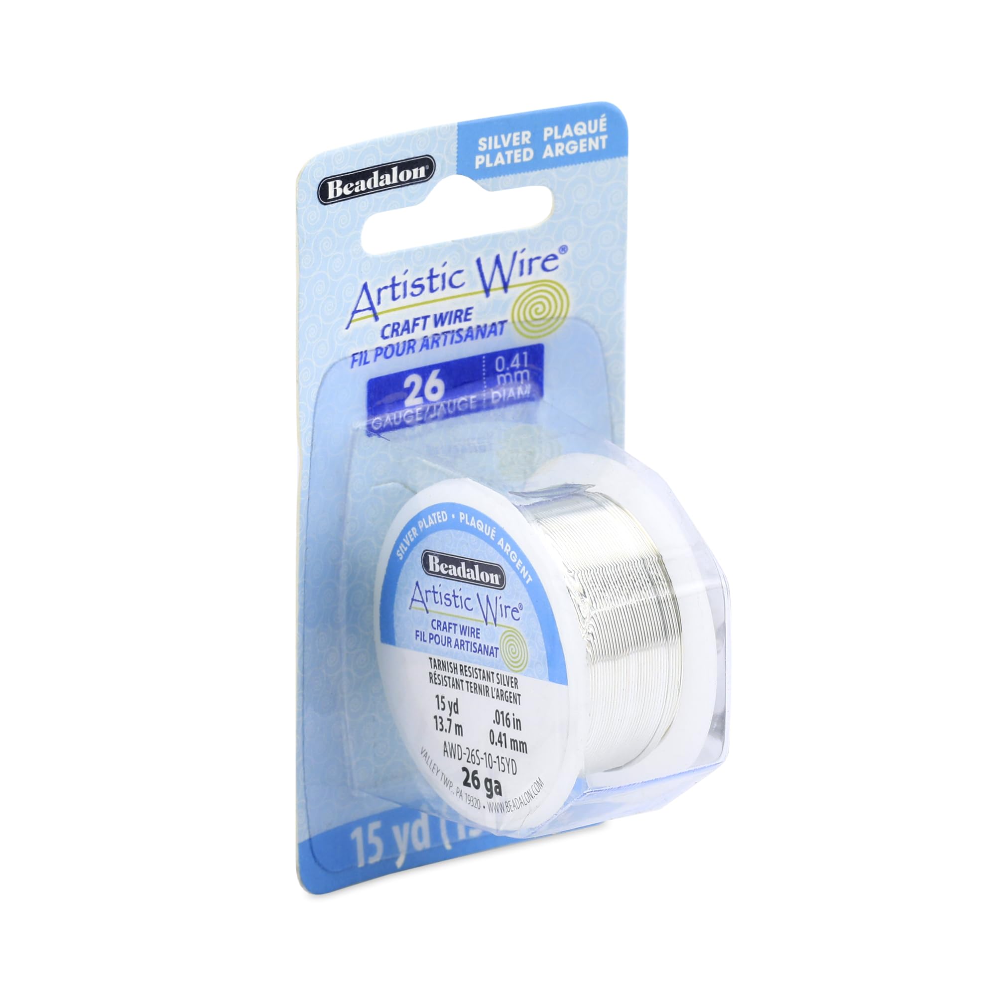 Beadalon Artistic Wire 26 Gauge 15yd-Non-Tarnish Silver, Other, Multicoloured