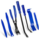 Xinodle 7 Pcs Auto Trim Removal Tool Kit with Plastic Pry Tool &amp; Clip Removal Tool for Removal Car Body Panel Dashboard Door Clips, Automotive Upholstery Car Rivets Fastener Clip Pliers Remover Tools