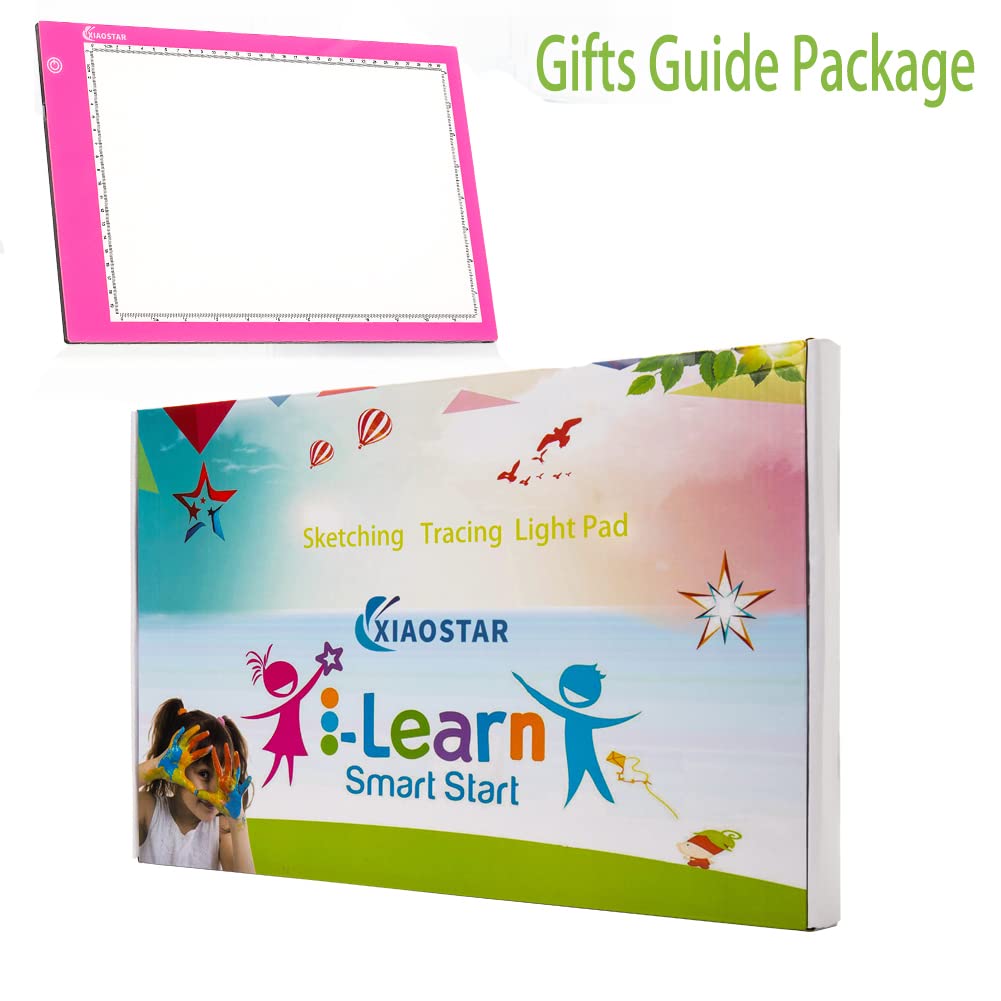 Light Box Drawing Pad, Tracing Board with Type-C Charge Cable and Brightness Adjustable for Artists, AnimationDrawing, Sketching, Animation, X-ray Viewing (A4-Pink)