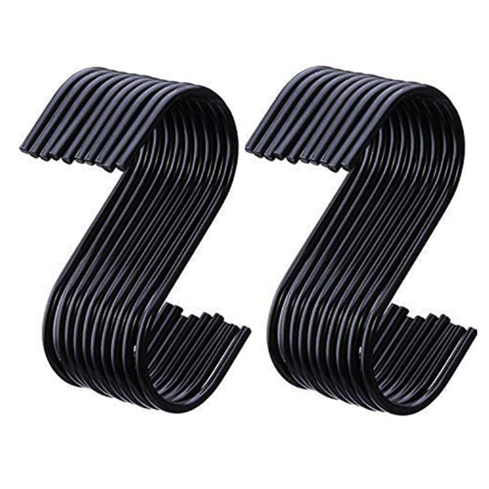 BJ-SHOP S Hook,S Hangers Stainless Steel S Shaped Hanging Hooks 20 Pack 3.5" for Kitchen, Bathroom, Bedroom and Office