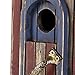 Glitzhome Bluebird House for Outside, Patriotic USA Wooden Hanging Birdhouse Hummingbird House Garden Outdoors Bird House with Door Handle for Hummingbird,Sparrow,Wren Finch,Cedar - 11.75 Inch Height