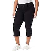 Gloria Vanderbilt Women's Plus Size Shape-Effect High-Rise Capri Jeans (Black Rinse, 18W)