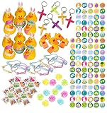 172 Piece Bulk Easter Themed Party Favor Assortment Pack for Kids Parties, Easter Eggs, Baskets or Classroom