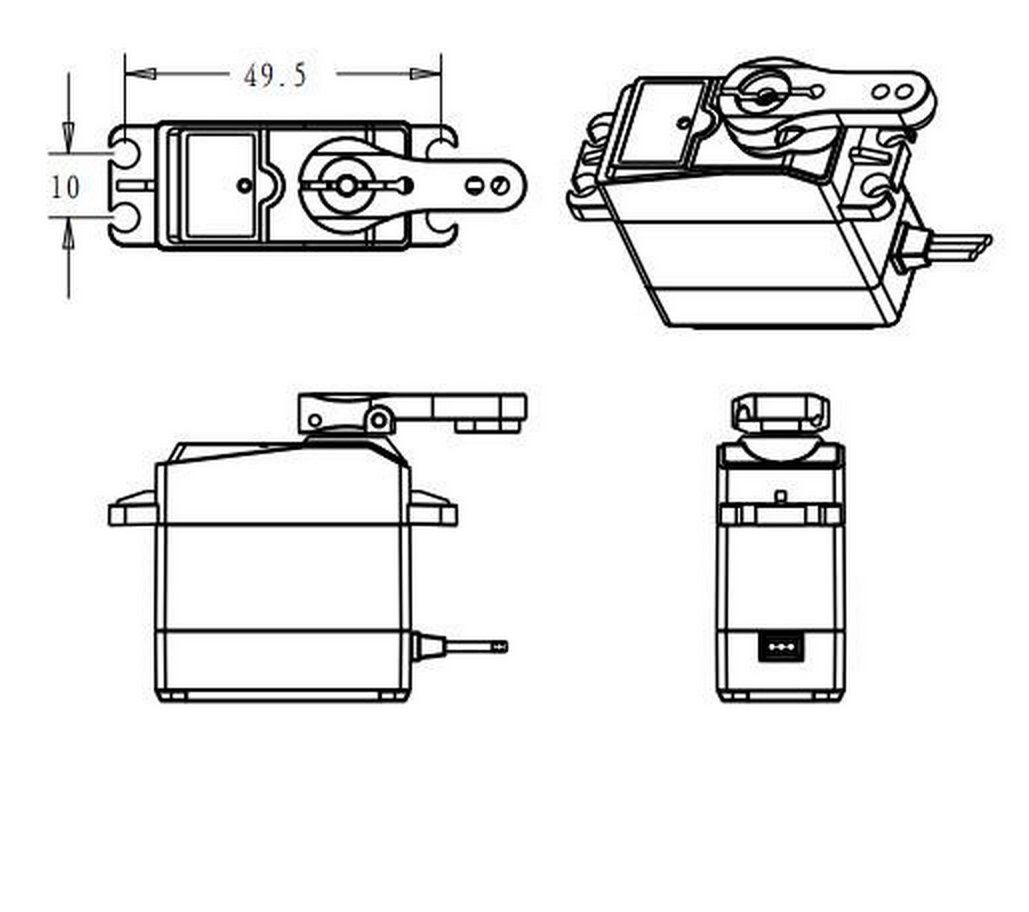 servo shell Aluminum Waterproof servo RC 20kg SKYYIYI DS3218 180） angle