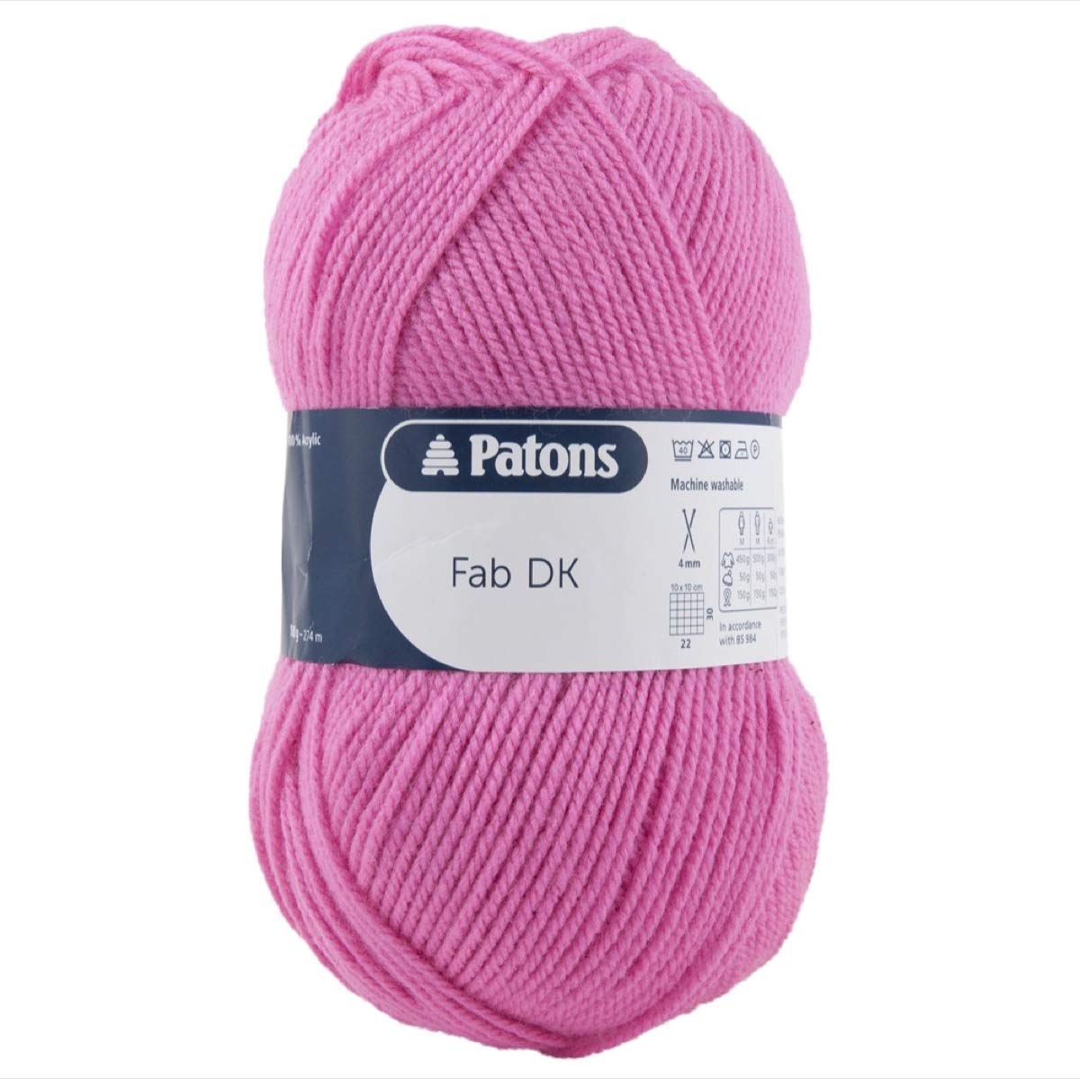 Patons Fab DK Kitting/Crochet Yarn Double Knitting Wool 100g Balls and 100% Acrylic Machine Washable & Tumble Dry Yarn - 44 Colours in The Range - Colour 2316 - Candy - 5 x 100g Balls
