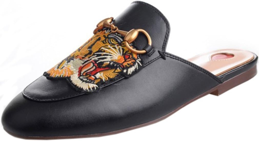 ENMARER Womens Loafers Shoes with Buckle Soft Retro Slippers Flats Round Toe