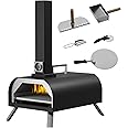 LotFun Outdoor Portable Wood Fired Pizza Oven 11" With Stone, Shovel and Cutter, Stainless Steel for Backyard Patio