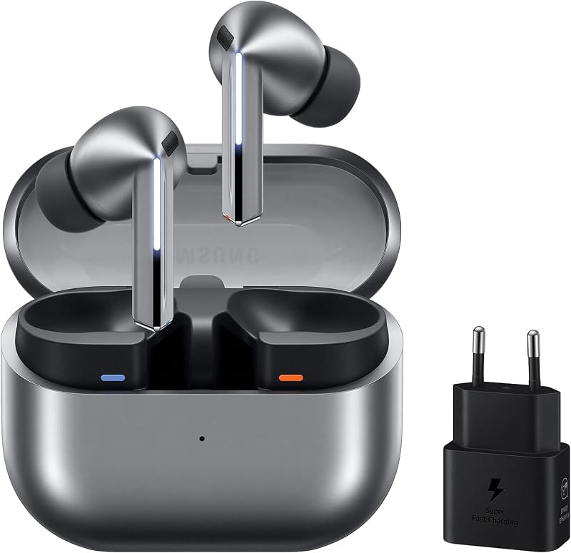 Galaxy Buds3 Pro + Cargador - Auriculares Inalámbricos, Cancelación de Ruido, Bluetooth, Audio 361, Sonido Hi-Fi, Gris (Versión Española)