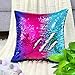 Play Tailor Sequin Pillow Cover Cushion Covers 16x16in Flip Sequins Decorative Throw Pillow Case, Silver and Blue Royal Fuchsia