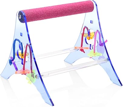 Happybird Tischfreisitz Mit Therapeutischer Sitzstange Fur Mohrenkopfpapageien Co Amazon De Haustier