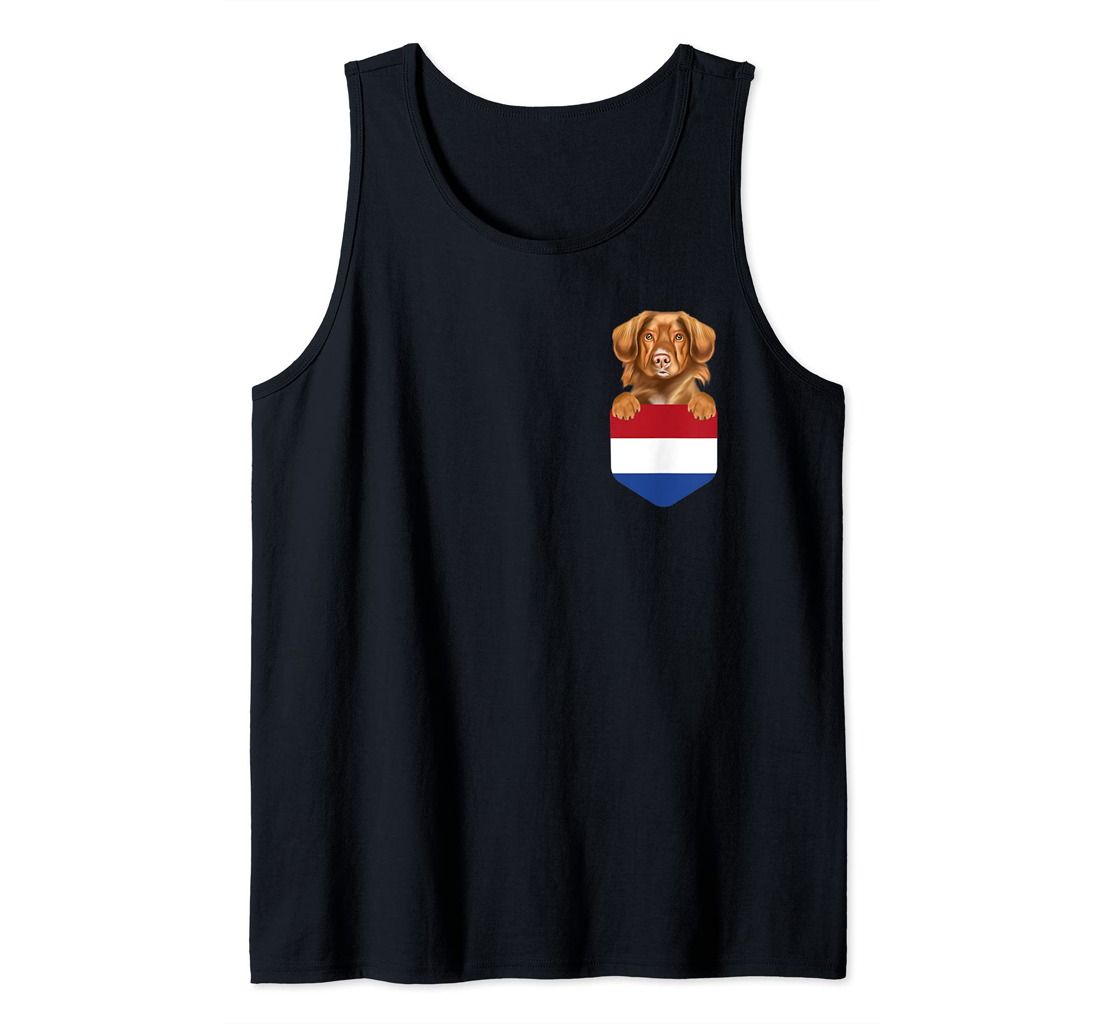 Netherlands Flag Duck Tolling Retrievers Dog In Pocket Tank Top