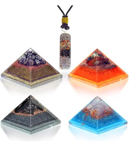 Orgonite Andy's Tower Buster Pucks - Set Of 3 Large Red Sedona Vortex Orgone Generators With Crystals (Clear Quartz, Amethyst, Shungite)