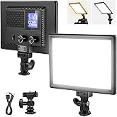 Neewer 9" LED Video Light Panel, Dimmable DSLR Camera Soft Lighting, 4000mAh Rechargeable Battery, USB Type C Ports, 3200K~56