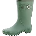 Women's Mid Calf Rain Boots Waterproof Fashion Garden Shoes Anti-slipping Rainboots For Women Comfortable Insole Light Rain Shoes