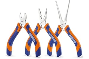WISEPRO 3 PCS Mini Pliers Set, Jewelry Pliers Kit with Needle Nose, Diagonal and Long Nose, Small Plier Tool for Jewelry Making, DIY Crafts, Beading and Electronic Repair