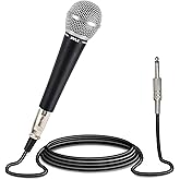 Pyle Microphone, Dynamic Cardioid, XLR Cable Included, Unidirectional, Rugged Construction, Built-in Pop Filter, Perfect for Stage & Studio, High Gain, Ultra-Wide Frequency Response, 15ft Cable