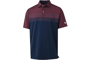 M MAELREG Golf Shirts for Men Dry Fit Performance Chest Print Color Block Moisture Wicking Casual Short Sleeve Polo Shirts
