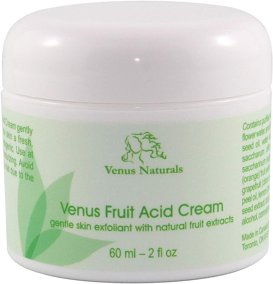 Venus Fruit Acid Cream Natural Skin Exfoliant 2oz Jar