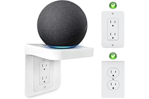 ALLICAVER Outlet Shelf, Bathroom Wall Holder with Built-in Cable Management, Wall Organizer for Smart Home Decor Space Saving Electric Toothbrush Use as Echo Holder (Decora-style rectangular, 1, Pack)