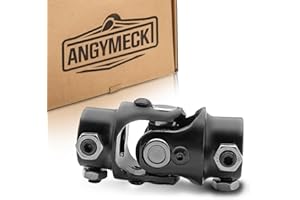 ANGYMECK U Joint 3/4" DD x 3/4" DD Black Universal Steering Shaft Coupler with 3/4" DD x 3/4" DD Column