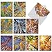 The Best Card Company - 10 Beautiful Note Cards Blank (4 x 5.12 Inch) - Fall and Autumn Season, Boxed Notecard Assortment - Over the Top M2006