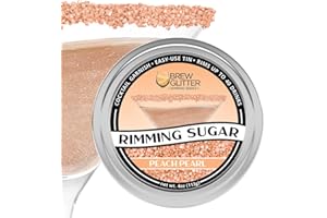 Rimming Sugar - Peach (4oz 1x Tin) | Drink Rimmer for Beverages, Cocktails, Margaritas by Brew Glitter