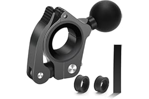 HOEDIA Aluminum Alloy Handlebar Mount for Handlebars 0.7'' to 1.26'' in Diameter 1” Ball Mount Motorcycle Phone Mount Tool-Free Installation Compatible with RAM Mounts & 1 Inch Ball Socket