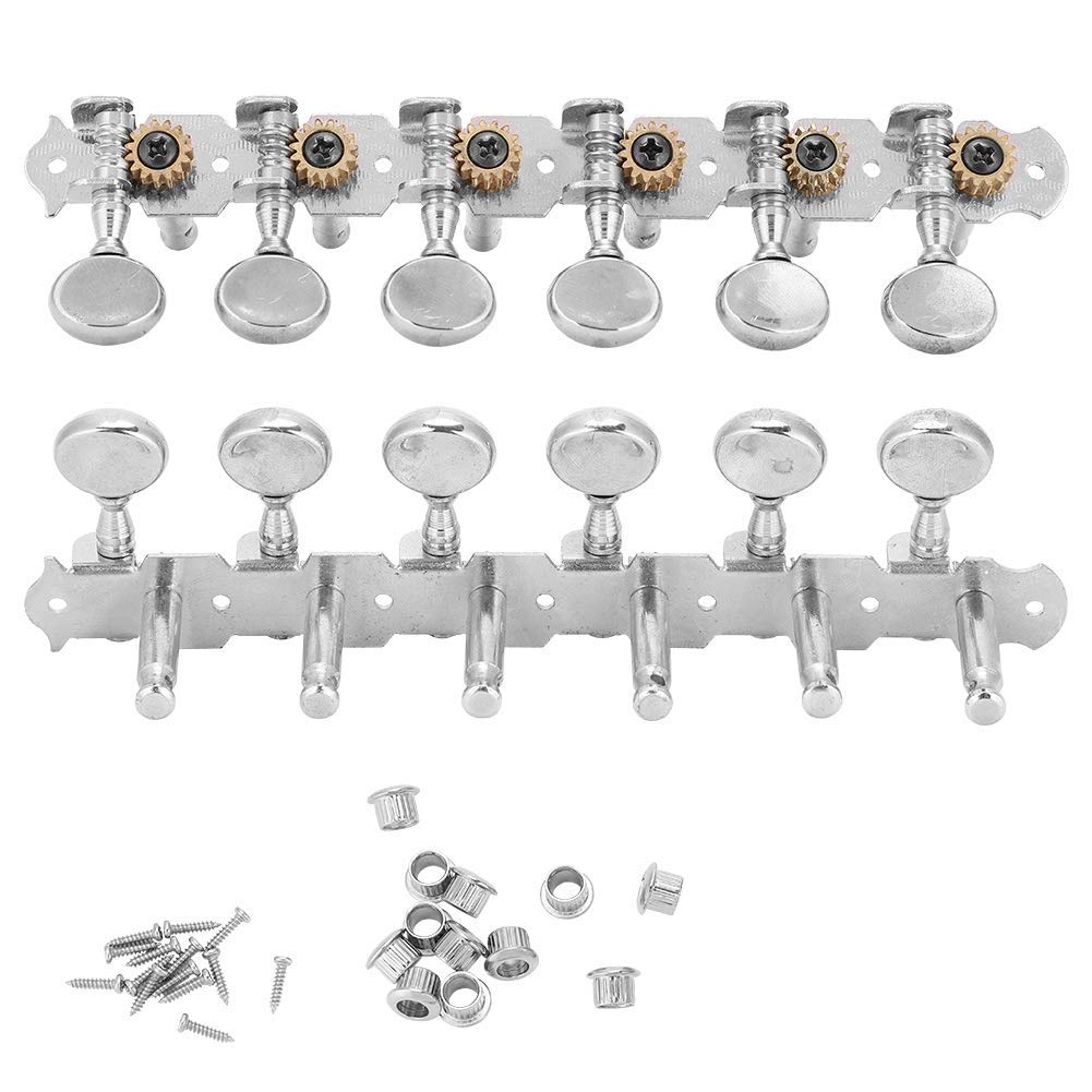 Bnineteenteam Acoustic Guitar Machine Heads, 12 PCS Guitar String Tuning Pegs Zinc Alloy Machine Heads Guitars Accessory Musical Instrument Accessories