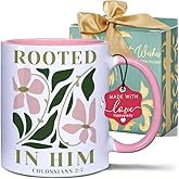 Koouyiedy Christian Birthday Mug Gifts for Women, Religious Spiritual Gifts for Women, Catholic Inspirational Baptism Encouraging Thank You Gift for Sisters in Christ Mom Ladies Friends Sister
