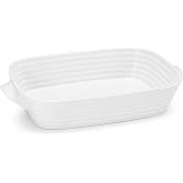 Portmeirion Sophie Conran Rectangular Handled Roasting Dish, 11" x 8" Porcelain Bakeware - Oven to Table Casserole Pan with Easy Grip Handles for Roasts, Casseroles &amp; Family Meals