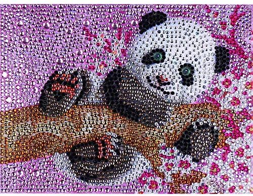 VVEEWUU DIY 5D Diamond Painting Kits for Kids Full Drill Diamond Embroidery Painting by Number Kits for Children Gifts (Panda)