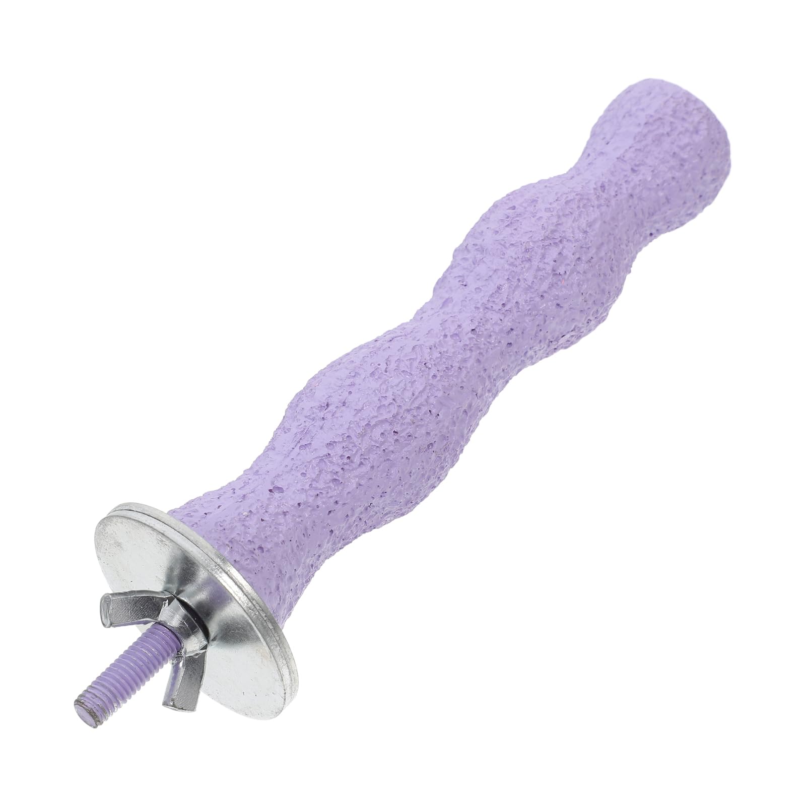 POPETPOP 5.5 Inch Natural Wood Bird Perch Rough Surface Parrot Stand for Grinding Nails Suitable for Small to Large Birds Including African Grey Cockatoo Parakeet and Cockatiels