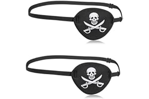 Oarkive 2pcs Pirate Eye Patch Pirate Patch Pirate Eye Patches Eye Patch Pirate Adult Eye Patch Pirate Kids Mens Pirate Eye Patch Halloween Eye Patch for Eye Patch Costume Kids Eye Patch Costume