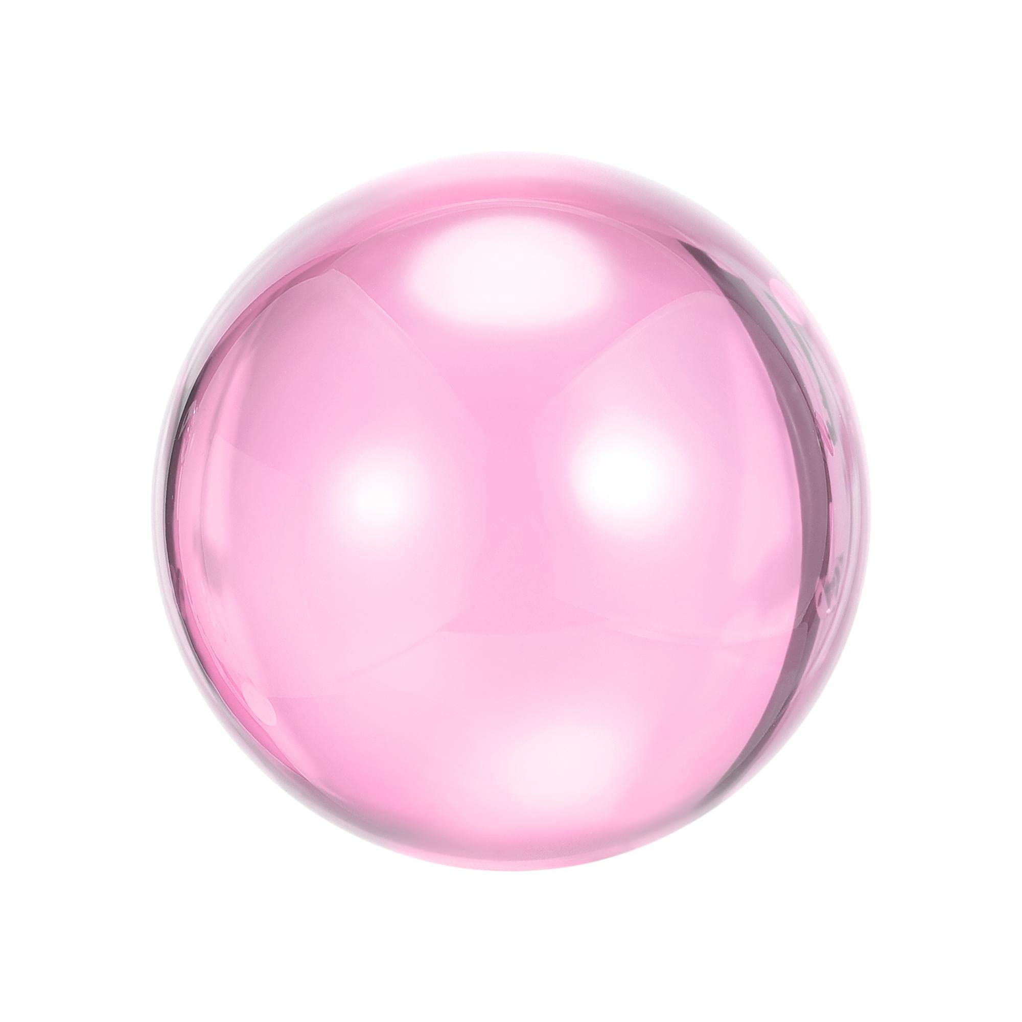 sourcing map Pink Acrylic Contact Juggling Ball 3-1/8 Inch(80mm) with Ball Bag