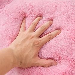 Holawakaka Large Faux Fur Bed Rest Pillow with