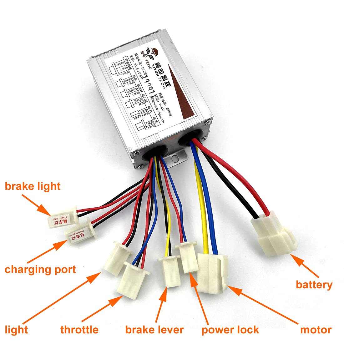 L-faster 24V36V 350W Electric Brush Motor Speed Controller for e-Bike Conversion kit