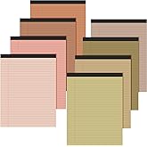 Fuutreo 8 Pcs 8.5'' x 11'' Colored Legal Pad Writing Pads Wide Ruled 50 Sheets Per Notepad Perforated Writing Notepad Office Supplies for School College Office Business (Assorted Colors)