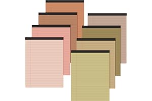 Fuutreo 8 Pcs 8.5'' x 11'' Colored Pad Writing Pads Wide Ruled 50 Sheets Per Notepad Micro Perforated Writing Pad Note Pads Office Supplies for School College Office (assorted Colors)