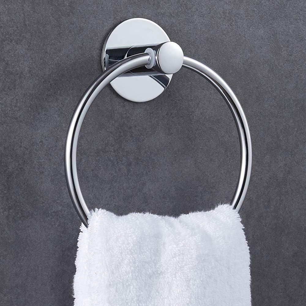 GERUIKE Adhesive Towel Ring Self Adhesive Hand Towel Ring Stainless