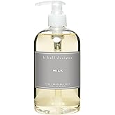 K. Hall Designs Milk Liquid Hand Soap, Soothing and Creamy-Sweet Coconut Vanilla Scent, Natural Liquid Soap for Bathroom & Kitchen, Plant-Based Formula, 12 fl oz